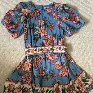 FARM Rio Blue Floral Wonderful Bouquet Mini Dress